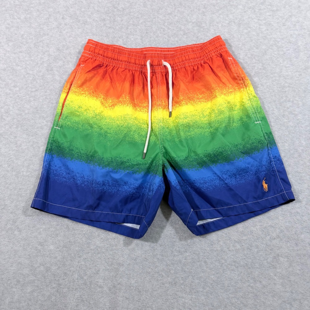 Polo Ralph Lauren Traveler Swim Trunks Men L Rainbow Ombre Excellent 5.75 Inseam